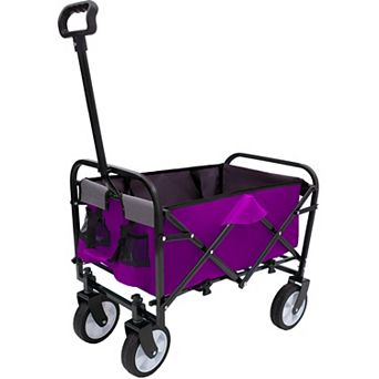 Trikiousd Collapsible Folding Wagon Cart with Strapping System Beach Wagon, Utility Cart