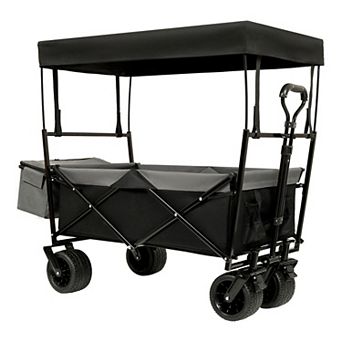 Trikiousd Collapsible Wagon with Canopy and All-Terrain Wheels