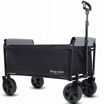 Trikiousd Convertible Folding Wagon Cart with Bench Seat and Dog Leash 360LBS
