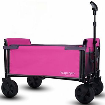 Trikiousd Convertible Folding Wagon Cart with Bench Seat and Dog Leash 360LBS