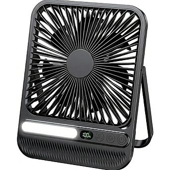 Rechargeable Travel Desk Fan Quiet Timer LED Display Portable Cooling Fan