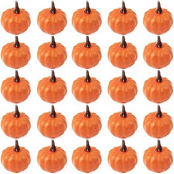 20 pc Mini Artificial Orange Pumpkins for Fall Harvest & Thanksgiving Decor