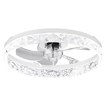 Trikiousd Low Profile Ceiling Fan w/Lights, APP/Remote Control, Dimmable LED Fan Light, 19.7"