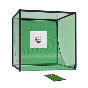 True Grip Home Golf Practice Net Cage Metal Frame Golf Hitting Net Kit