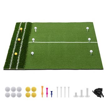 True Grip Indoor Outdoor Golf Practice Mat Hitting Mat, Tee Positions, Heavy Duty Swing Turf