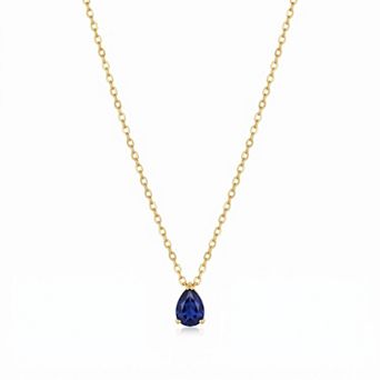 18K Gold Plated Hypoallergenic Birthstone Teardrop Pendant Necklace Birthday Gift for Mom