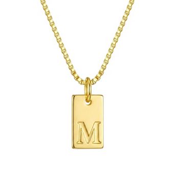 14K Gold Plated Adjustable Dainty Letter Pendant Necklace