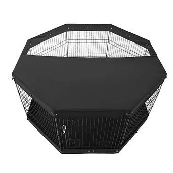 Foldable 8-Panel Dog Playpen 30"H x 24"W Indoor Outdoor Pet Fence with Door