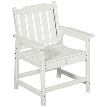 All-Weather HDPE Patio Dining Chair for Garden, Deck, Porch, Lawn - White