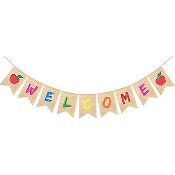 Back to School Banner, Apple Classroom Welcome Garland Decor