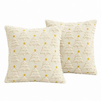 Set of 2 Fall Pumpkin Plush Pillow Covers Double Sided Soft Decor