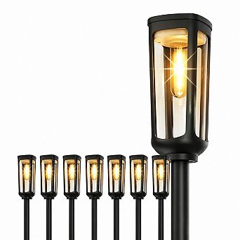 8 Pack Solar Pathway Lights Waterproof IP65 Auto On Off Outdoor Landscape Lighting