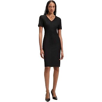 Boss Womens/Ladies Damaisa Knee Length V Neck Short-Sleeved Dress