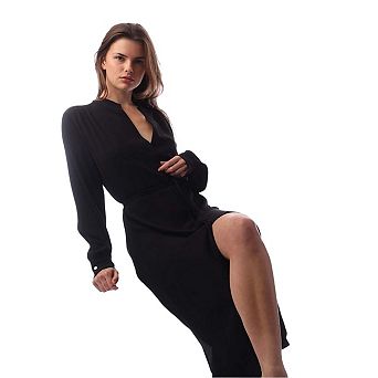 Boss Womens/Ladies Dibanorah Notch Neck Long-Sleeved Midi Shirt Dress