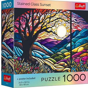 Trefl 1000 pc Puzzle - Stained Glass Sunset