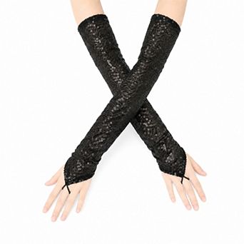 Sequined Hook Party Gloves 19.69"x4.72" 1 Pair