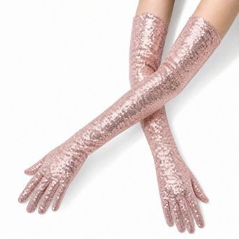 Extra Long Sequin Party Gloves 23.62"x4.72" 1 Pair