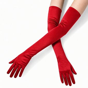 Extra Long Stretch Satin Party Gloves 21.65"x4.72" 1 Pair