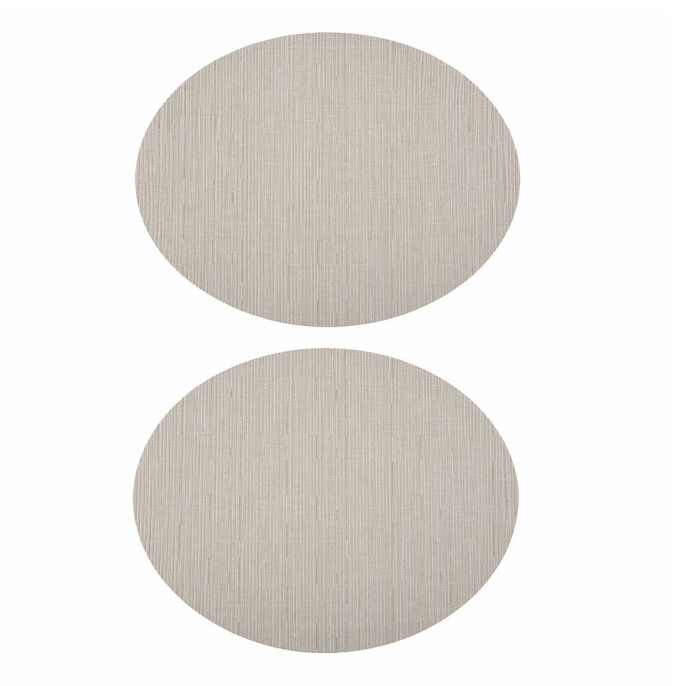 Oval Wood-like Texture Placemat 2 Pcs