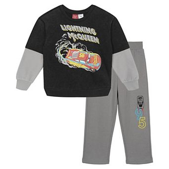 Disney's Cars Lightning McQueen Fleece 2 pc Sweatshirt and Pants Set