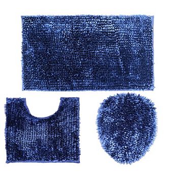 Ben & Jonah 3 pc Marled Chenille Shag Bath Rug Set
