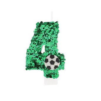 1 pc Birthday Candles Number 4, Football Birthday Candles, Cake Decoration, Birthday Candles Green