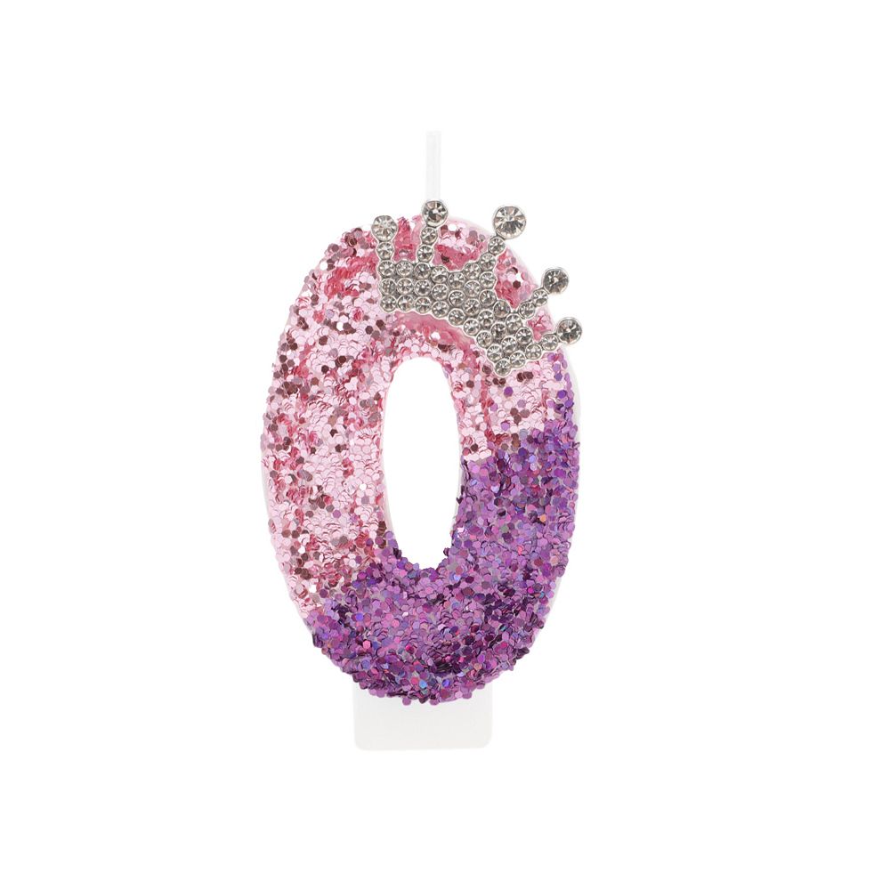 1Pc Birthday Candles Number 0, Crown Birthday Candles, Cake Decoration ...