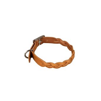 Braided Dog Collar Adjustable, Durable Leather Collar for Toy Breed Dogs