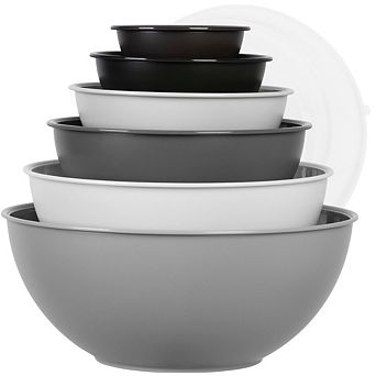 12 Pack Nesting Plastic Mixing Bowls with Lids