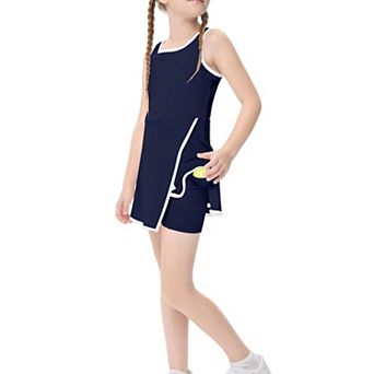 Girls’ Summer 2 pc Athletic Skort Set with Piped Trim