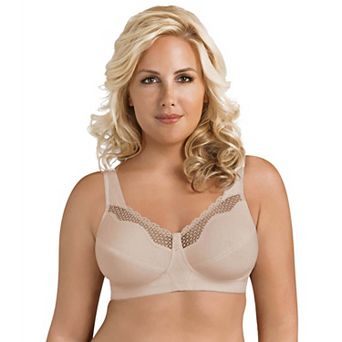 Exquisite Form FULLY Cotton Soft Cup Wireless Full-Coverage Bra with Back Closure & Lace - 5100535