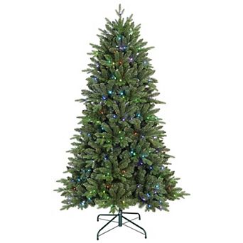 7ft Pre Lit Christmas Tree with Remote Control Artificial Fake Christmas Tree with 340 Multi-Color