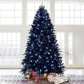 7ft Lighted Artificial Christmas Tree, 1916 Premium PE PVC Branches, 450 Lights, Halloween Tree
