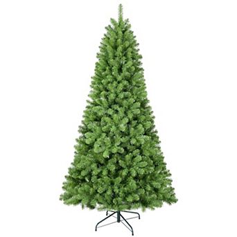 8FT Artificial Christmas Tree Unlit Christmas Tree, Premium PVC Branch Tips, Green, Metal Stand