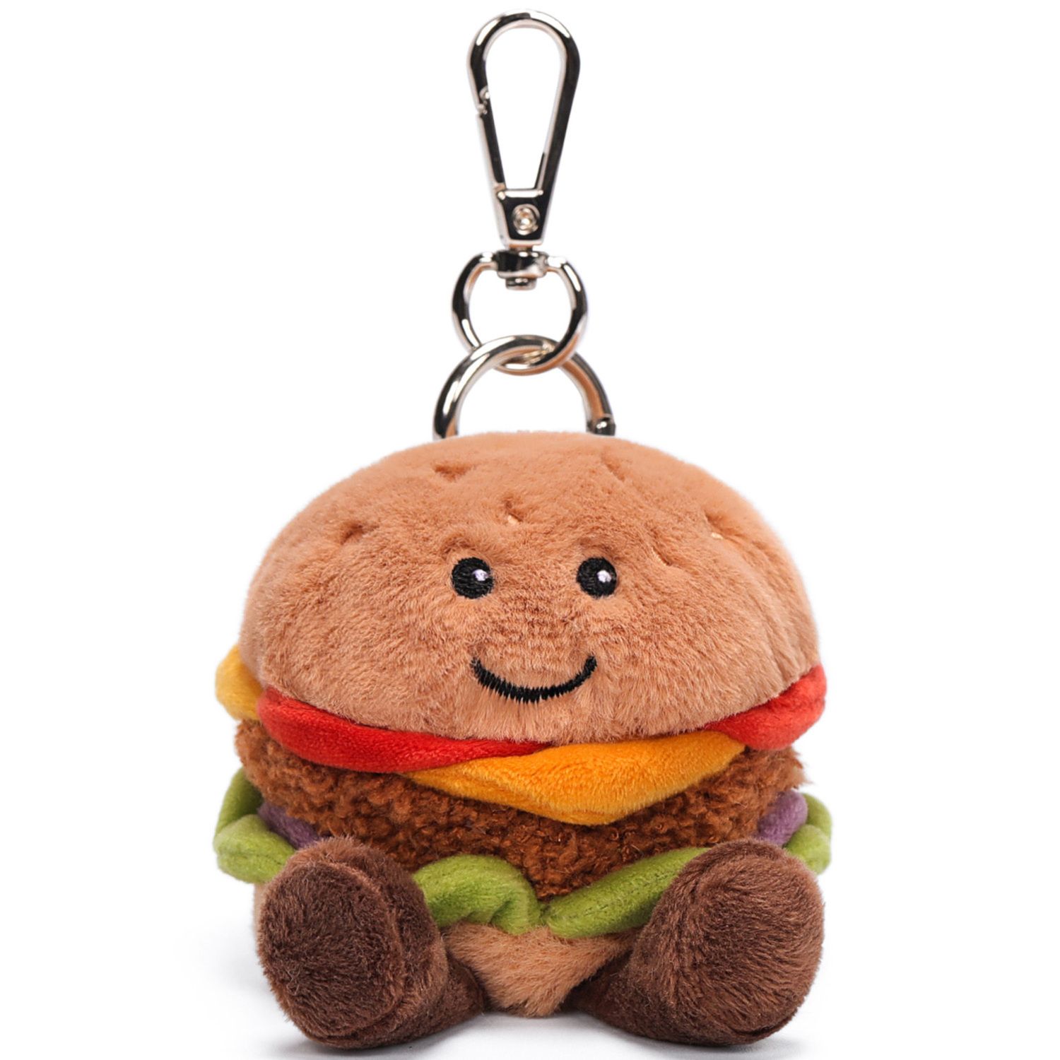Детский брелок McHugs Plush Bag Charm Juicy Cheese Burger Stuffed Food Character Clip Keychain