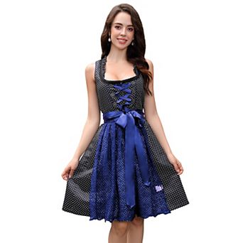 Women's Square Neck Sleeveless Retro Dress with Bow Waist Adjustable