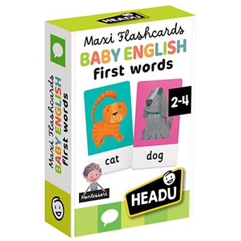 HEADU Maxi Flashcards Baby English First Words Language Game