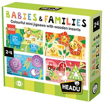 HEADU Wooden Mini Jigsaws Babies & Families Animal Matching Puzzles