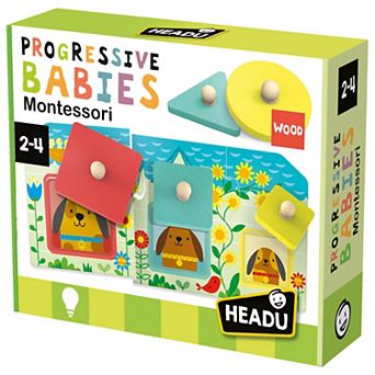 HEADU Progressive Babies Montessori Wooden Shapes & Colors Matching Game