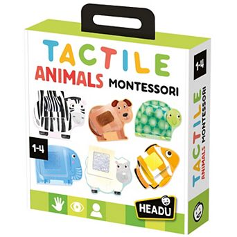 HEADU Montessori Tactile Animals Texture Matching Mini Puzzles