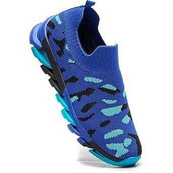Kids' Running Sneakers with Breathable Mesh Upper, Hook & Loop Closure, Anti-Slip Outsole