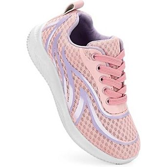 Daclay Kids Running Shoes Boys Girls Breathable Knit Mesh Hook & Loop Athletic Sneakers