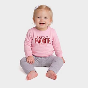Santa's Favorite, Obviously - Infant Crew Fleece Sweatshirt