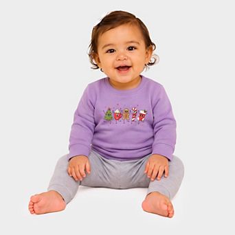 Christmas Icons Stick Figures - Infant Crew Fleece Sweatshirt