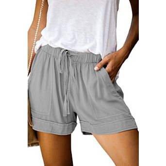 Womens Casual Loose Comfy Elastic Drawstring Shorts Lightweight Summer Pants