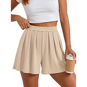 High Waisted Wide Leg Flowy Knit Women's Summer Lounge Shorts