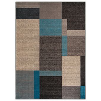 World Rug Gallery Classic Solid Border Power Loomed Indoor Area Rug, Non-Slip
