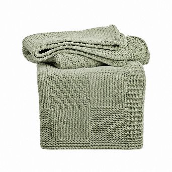 Ultra Soft Chenille Throw Blanket Artisan Checkered Texture All Season Use