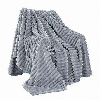 Soft Cozy Striped Fleece Blanket All Season Home Decor Lightweight Warm