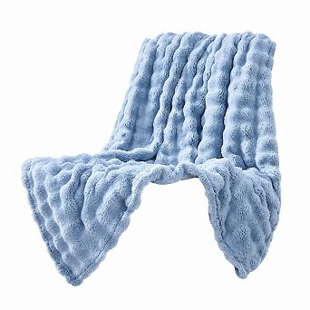 Ultra Soft 3D Bubble Fleece Blanket Lightweight Cozy All Season Throw for Couch Bed